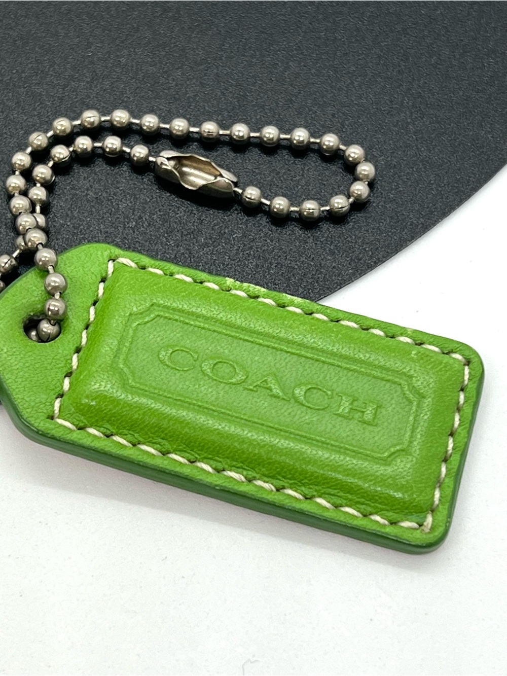 Authentic Coach Lime Green Leather Handbag Replacement Hangtag Charm Fob